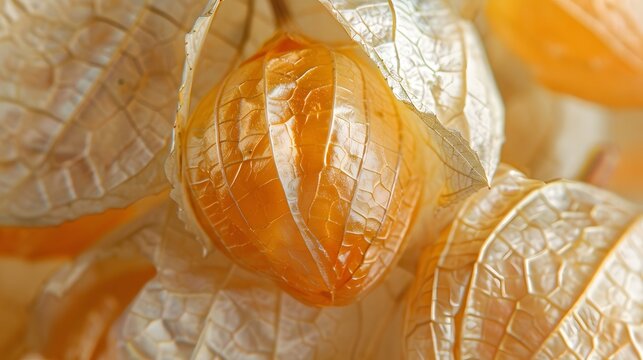 Physalis peruviana. Cape Gooseberry in the detail