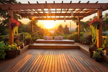 Obraz na płótnie Canvas Sunrise Canvas: Outdoor Sunrise Yoga Studio Meditation Patio Ideas