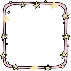 Hand drawn frame with star