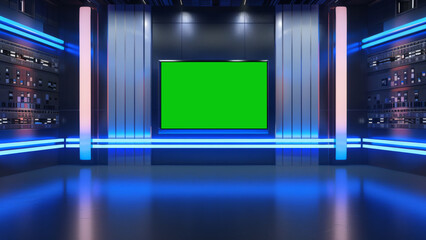 Chroma tv screen studio virtual background