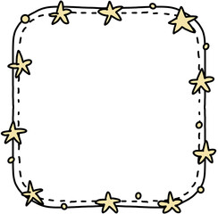 Hand drawn frame with yellow star
