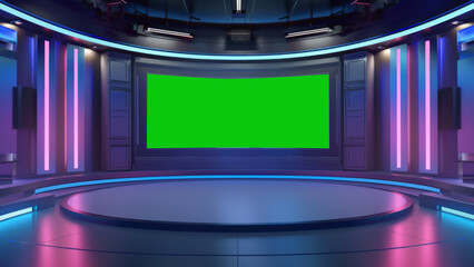 Chroma tv screen studio virtual background