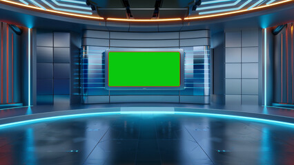 Obraz premium Chroma tv screen studio virtual background