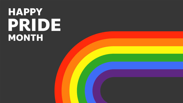 Pride Month at June LGBTQ Symbols on dark gray background , Human rights or diversity concept, Vector illustration EPS 10