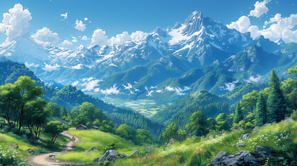 Fototapeta premium Vibrant Fruits Overflowing from Basket