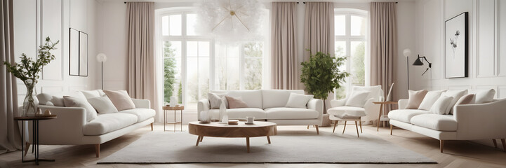 Fototapeta premium A Snapshot of Magnificent Interior Elegance and Comfort with Furniture and a Breathtaking Design