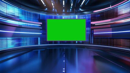 Chroma tv screen studio virtual background