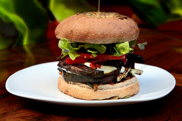 hamburger on a plate