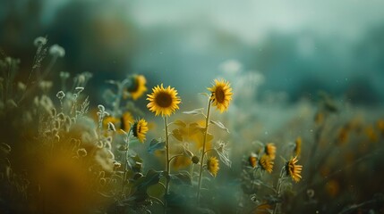 Fototapeta na wymiar Close-up of sunflowers in the garden