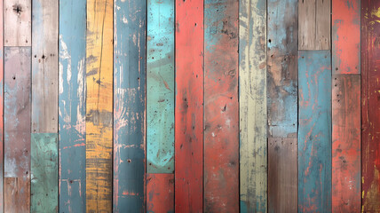 A colorful wooden wall with a lot of different colors