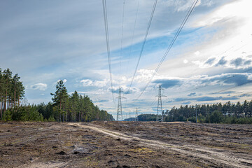 high voltage post High voltage tower sky background. High voltage tower sky background.