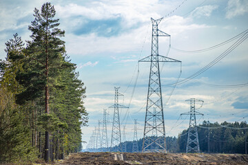 high voltage post High voltage tower sky background. High voltage tower sky background.