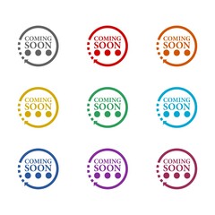 Obraz premium Coming soon loading icon isolated on white background. Set icons colorful