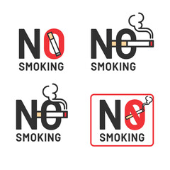 NO SMOKING　禁煙ロゴ　イラストセット