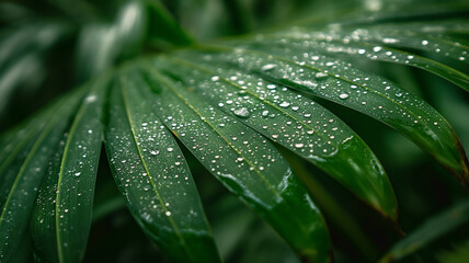 A leaf with water droplets on it