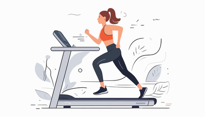 Iconic Representation of a Cardio Workout, A Modern Flat Style Vector Illustration - obrazy, fototapety, plakaty