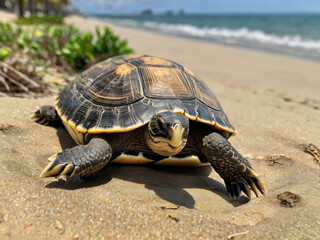 Obraz premium turtle on the sand