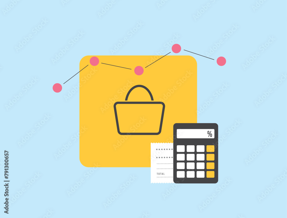 Poster average order value - e-commerce metric concept. aov metrics graph, average transaction amount spent