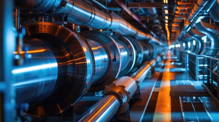 An advanced particle accelerator laboratory, conducting fundamental research in particle physics and nuclear science with cutting-edge accelerator technologies and detectors.