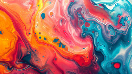 Obraz premium A colorful painting with a lot of different colors and swirls