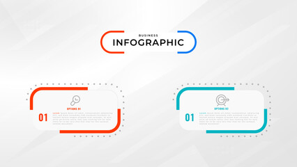 Two Step Infographic label design Vector template with line icons. process steps diagram, presentations, workflow layout, banner, flow chart, info graph vector illustration.
