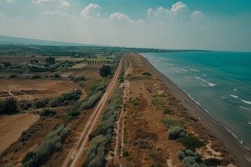 Beautiful greek coast cyprus seaside shore cliffs hiking nature vacation summer mediterranean island tourism waves splashes sunny holiday spain bay rocky beautiful destination
