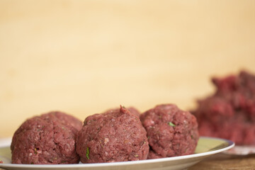 raw beef meatballs