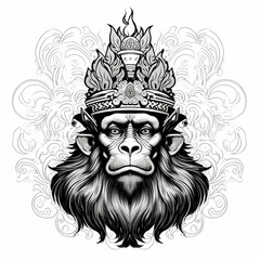 monkey with a crown on its head