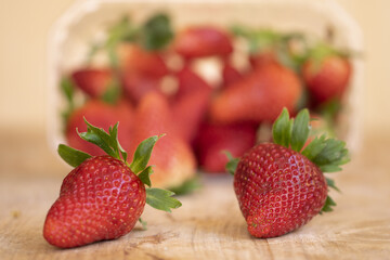 fresh and ripe strawberries