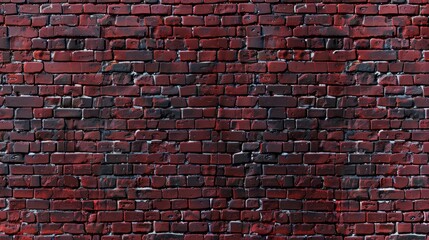 Sleek red brick wall with high contrast and sharp details, emphasizing the texture and depth, suitable for modern designs