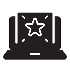 Laptop with Star Icon