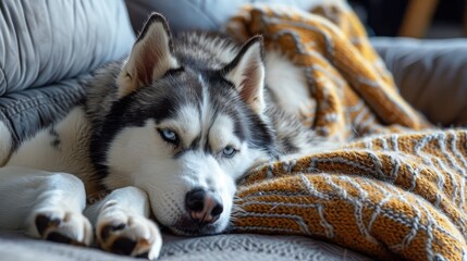 Adorable Siberian Husky Puppy with Blue Eyes