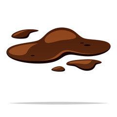 Brown mud puddle vector isolated illustration