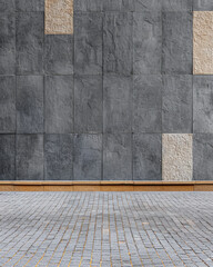 Elegant textured wall and floor with minimal elements.