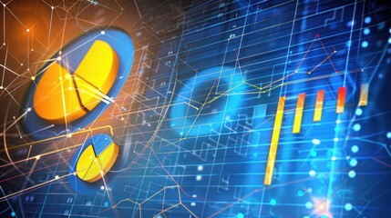 business graphic rendering background,market online business concept.