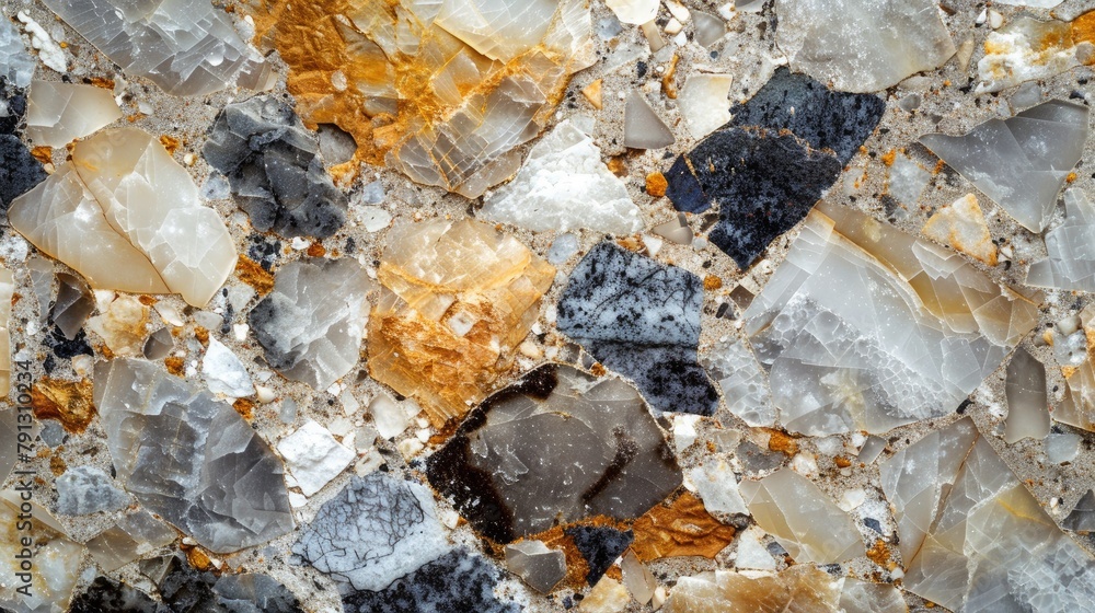 Poster granite slabs background with a solid granular structure of quartz feldspar and mica