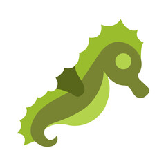 Seahorse Vector Thick Line Filled Colors Icon Design