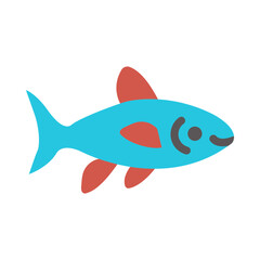 Neon Tetra Vector Thick Line Filled Colors Icon Design