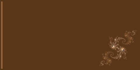 shades of beige fractal template copy-space on a plain chocolate brown background