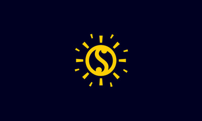 Sun Logo Simple Modern Clean Black White 