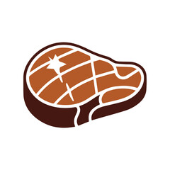 Grilled Steak vector icon