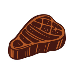 Grilled Steak vector icon