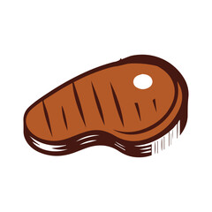 Grilled Steak vector icon