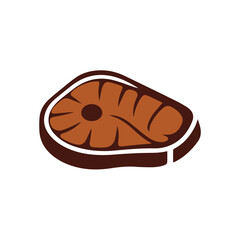 Grilled Steak vector icon