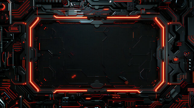 cyberpunk style border frame background
