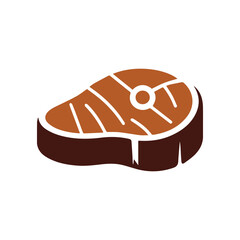 Grilled Steak vector icon