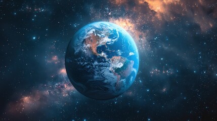 Obraz na płótnie Canvas Earth planet in outer space background illustration