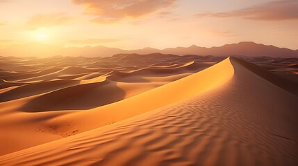 Sand dunes in the Sahara desert at sunset. Morocco, Africa