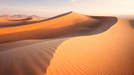 Panoramic view of sand dunes in the Sahara Desert, Morocco - obrazy, fototapety, plakaty