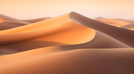 Desert sand dunes panorama background. 3d render illustration